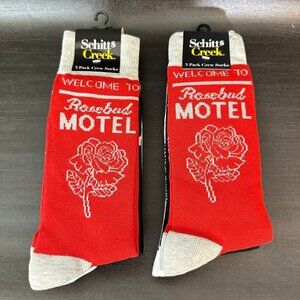 NEW -‎ Schitts Creek socks novelty graphic design crew socks lot 0f 2 packs